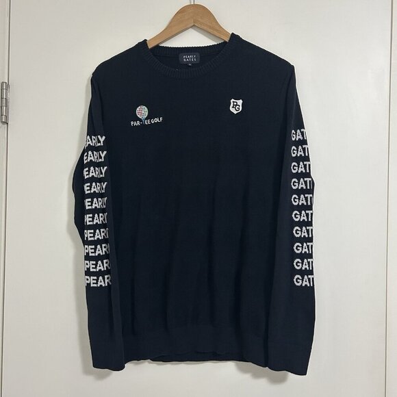 PEARLY GATES “PAR‑TEE GOLF” Logo Knit Sweater Japan Golf Fashion - Picture 1 of 7